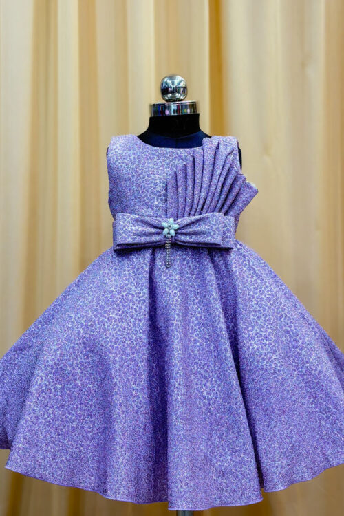 Lavender Knee-Length Fancy Frock